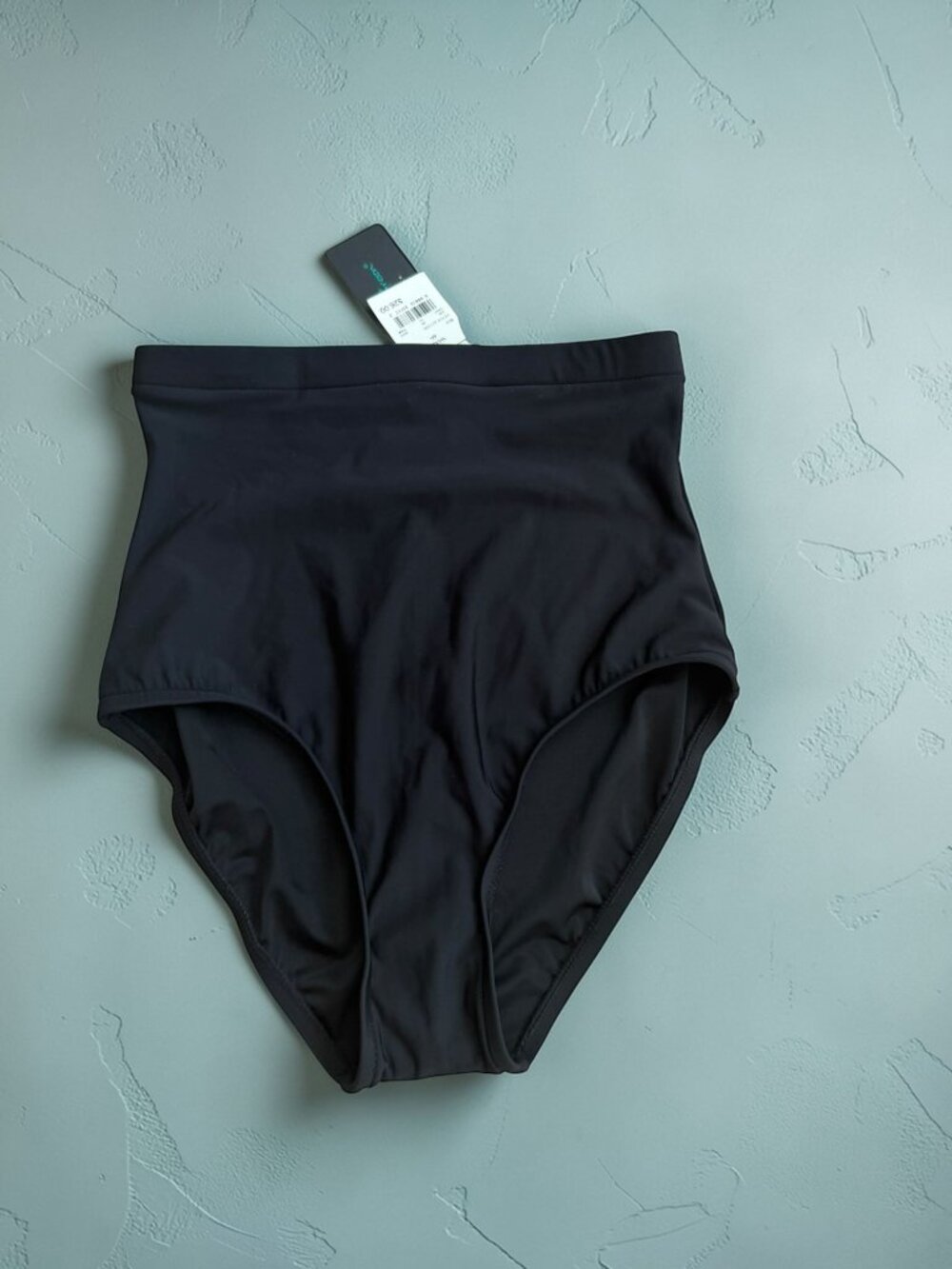 AQUAGREEN Black High Waist Bikini Bottoms Size Small NEW NWT